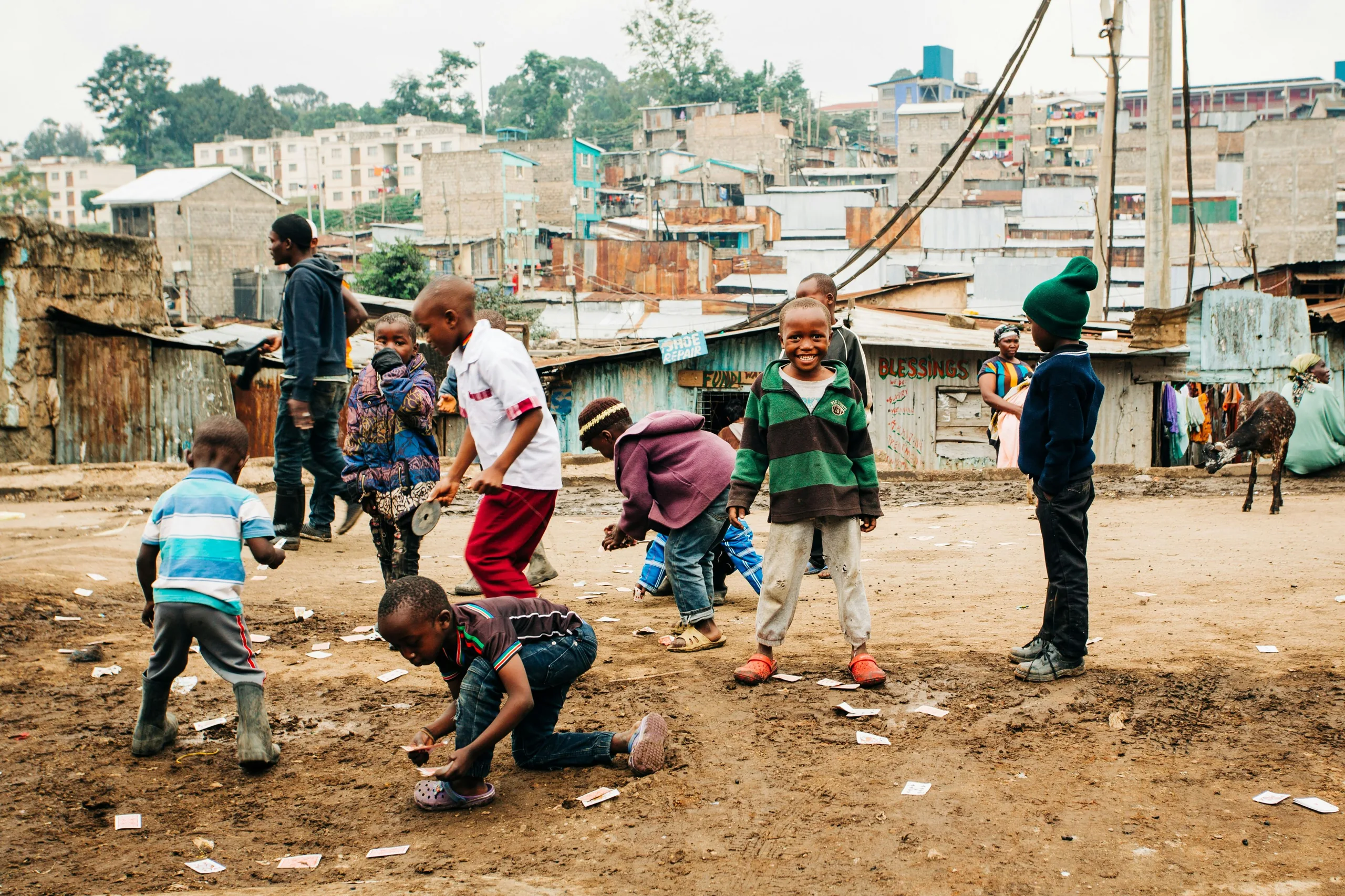 A community daycare provider caring for children in Nairobi